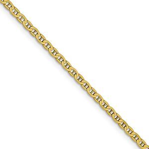 2.4mm 10k Yellow Gold Flat Anchor Chain Necklace, 20 Inch